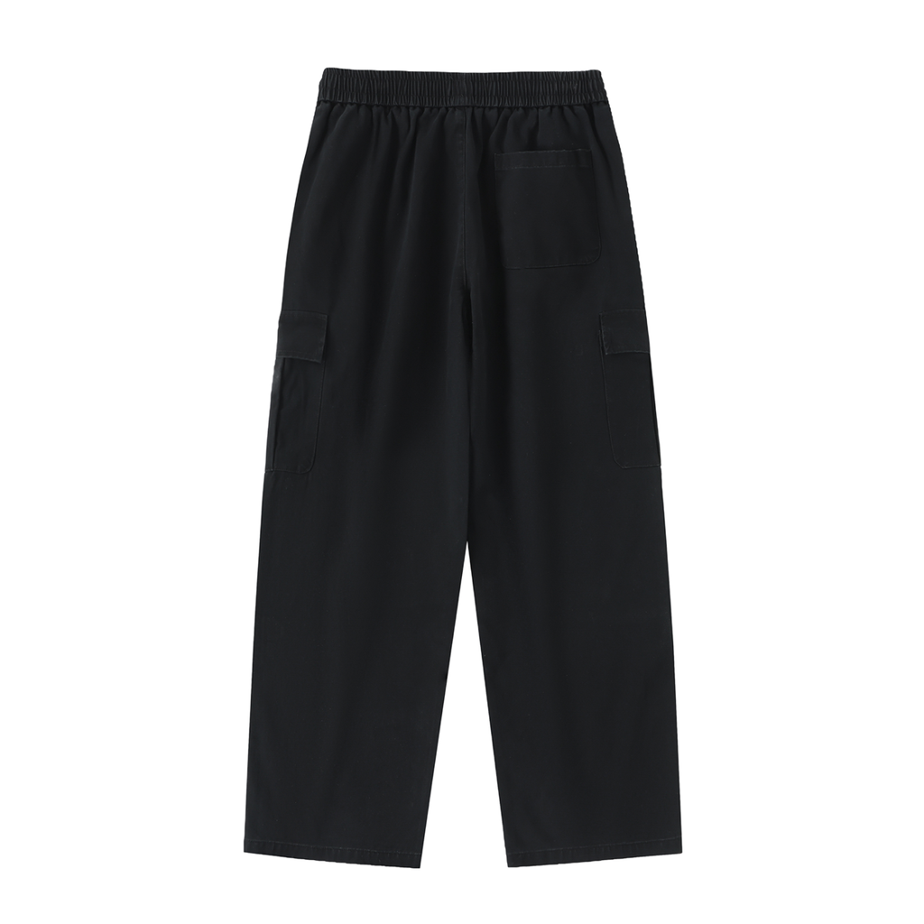 Drawstring Waist Straight-Leg Cargo Pants
