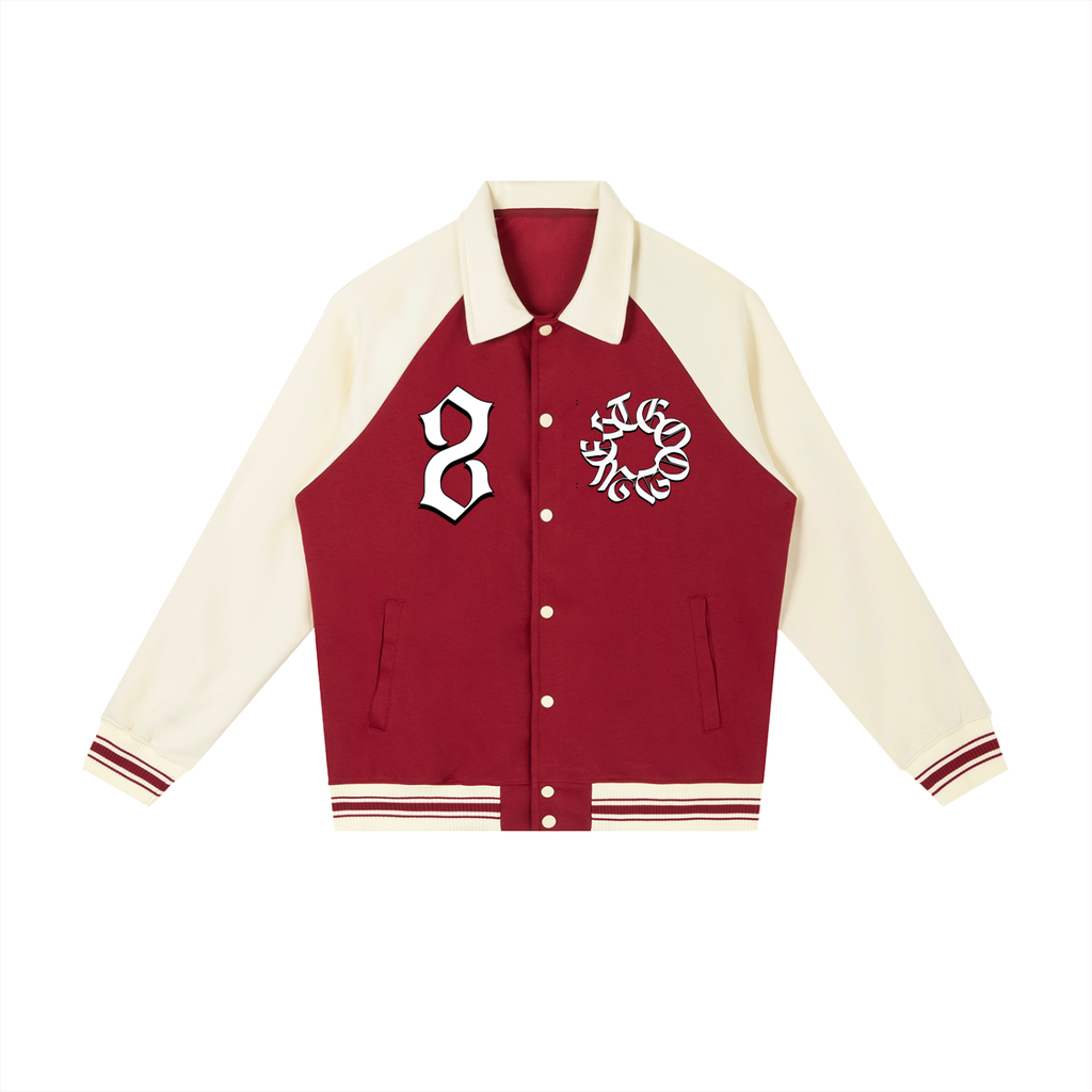 WESTGOOD20 Contrast Raglan Sleeve Baseball Jacket