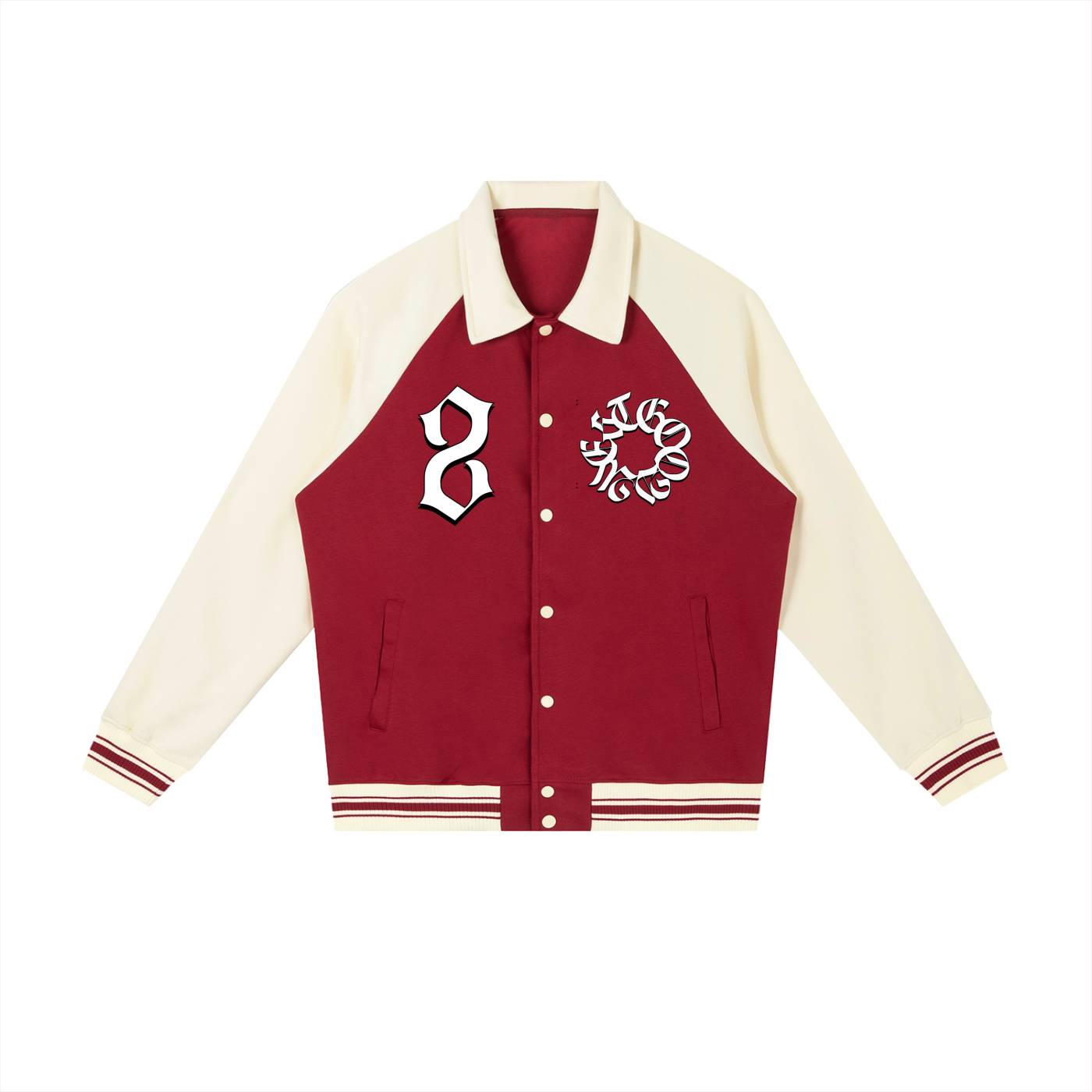 WESTGOOD20 Contrast Raglan Sleeve Baseball Jacket