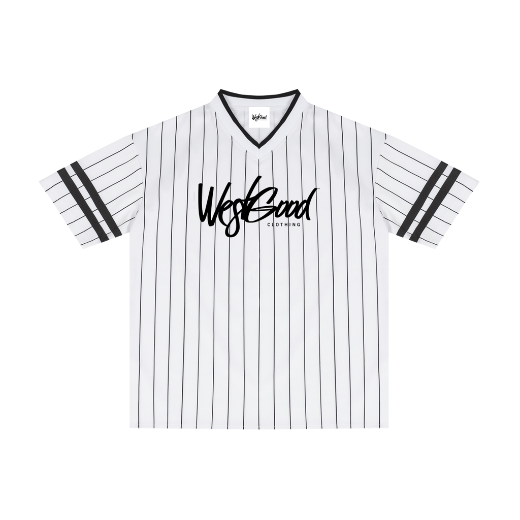 Unisex Striped Loose V-Neck T-Shirt