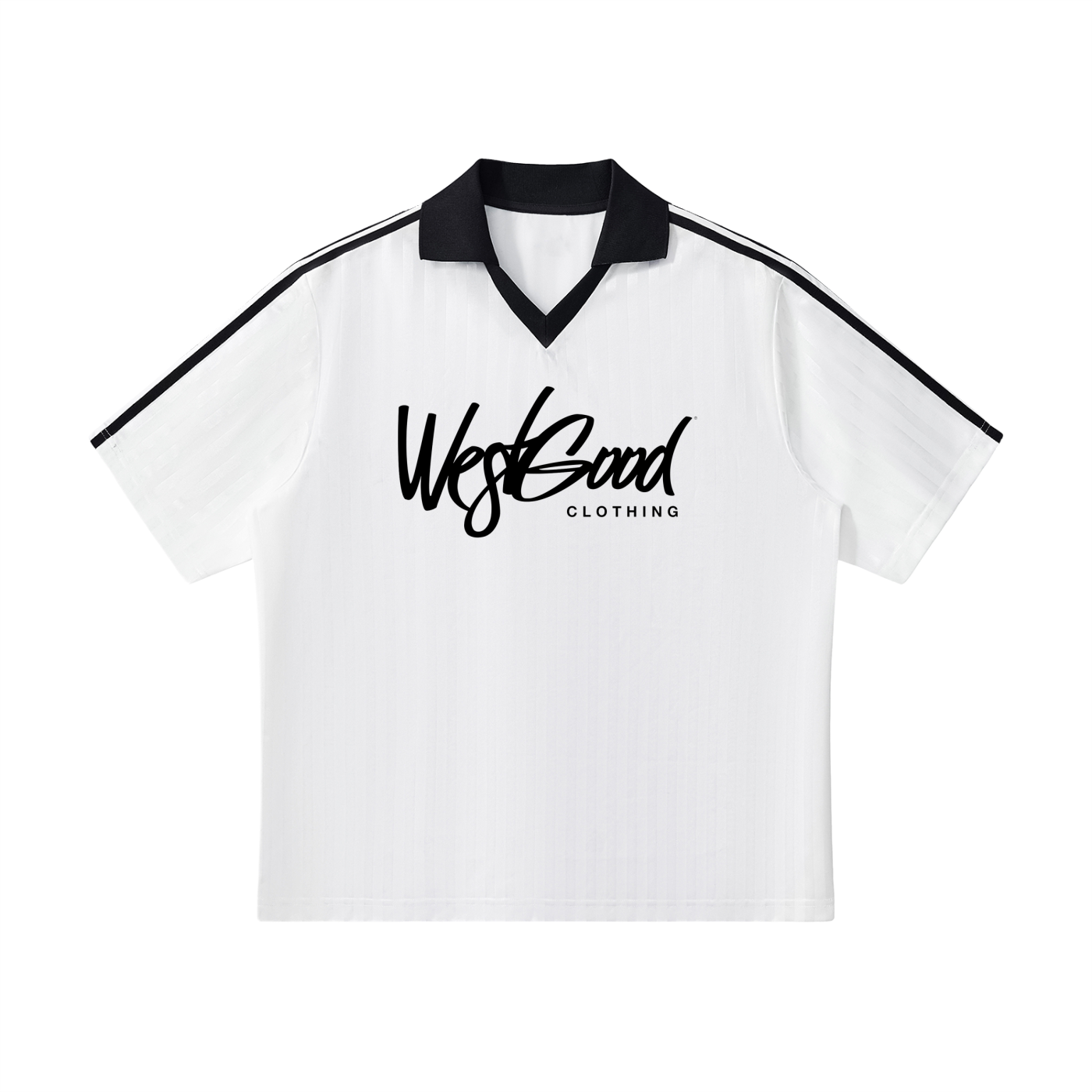 Contrast Collar Striped Soccer Jersey
