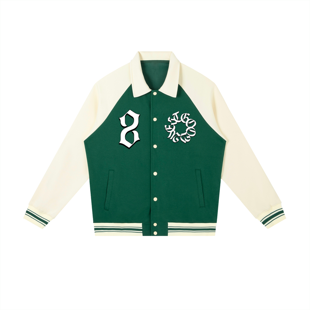 WESTGOOD20 Contrast Raglan Sleeve Baseball Jacket