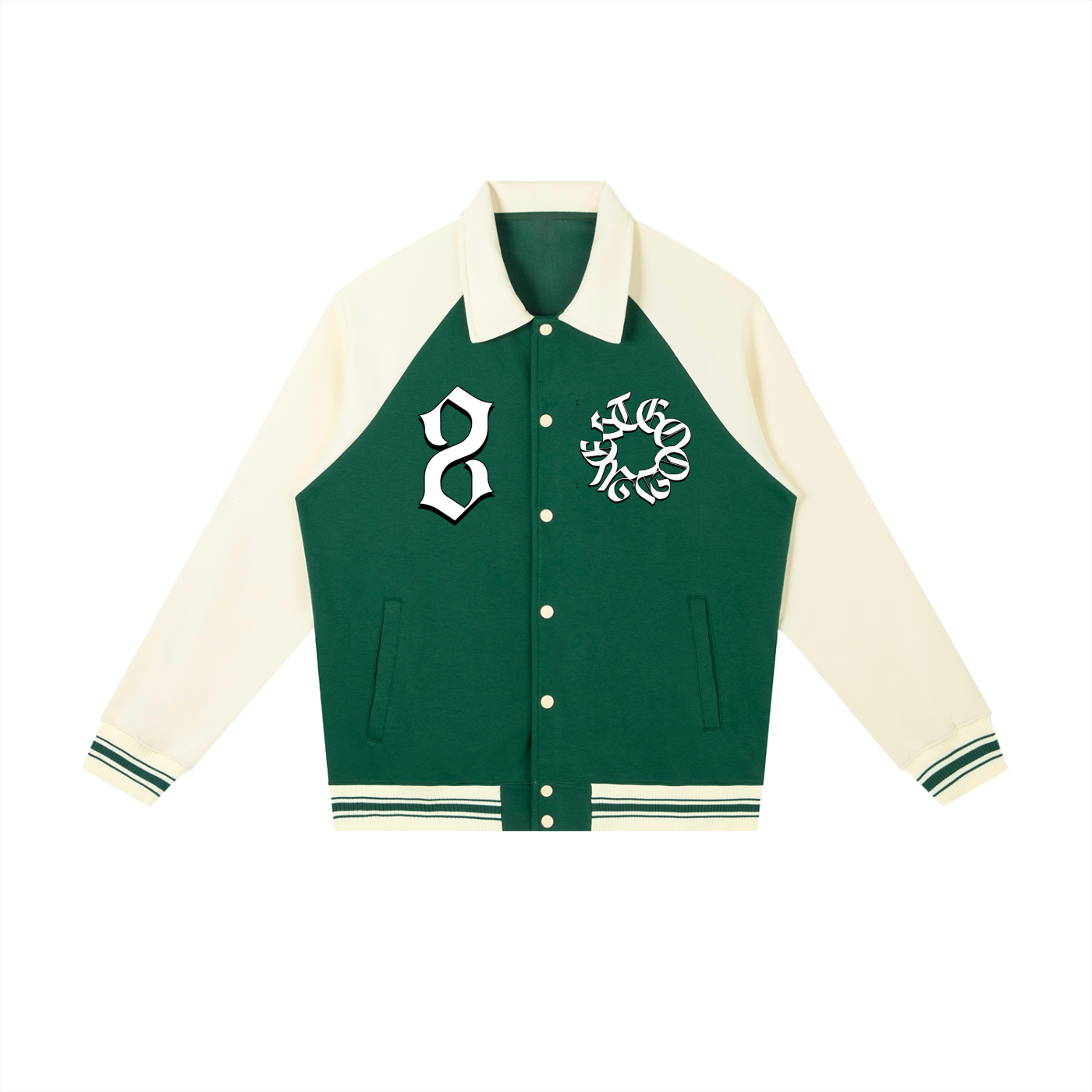 WESTGOOD20 Contrast Raglan Sleeve Baseball Jacket