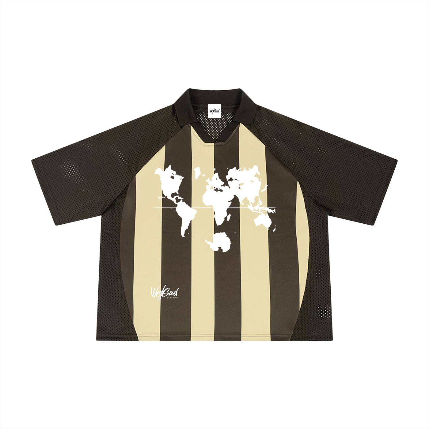 Unisex Striped Mesh Boxy Soccer Jersey