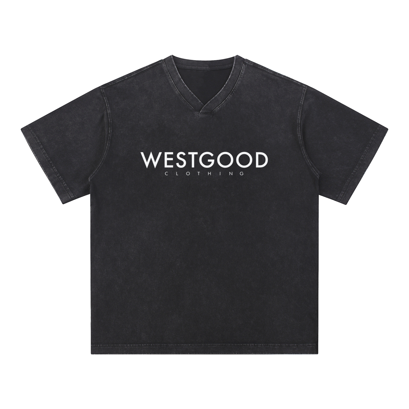 Snow Washed V-Neck Cotton T-Shirt