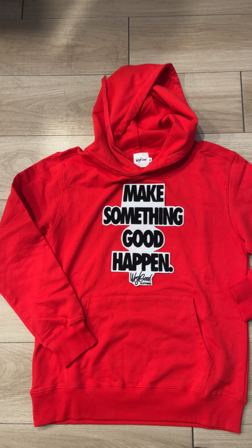 Make Something Good Happen Chenille Patch Hoodie