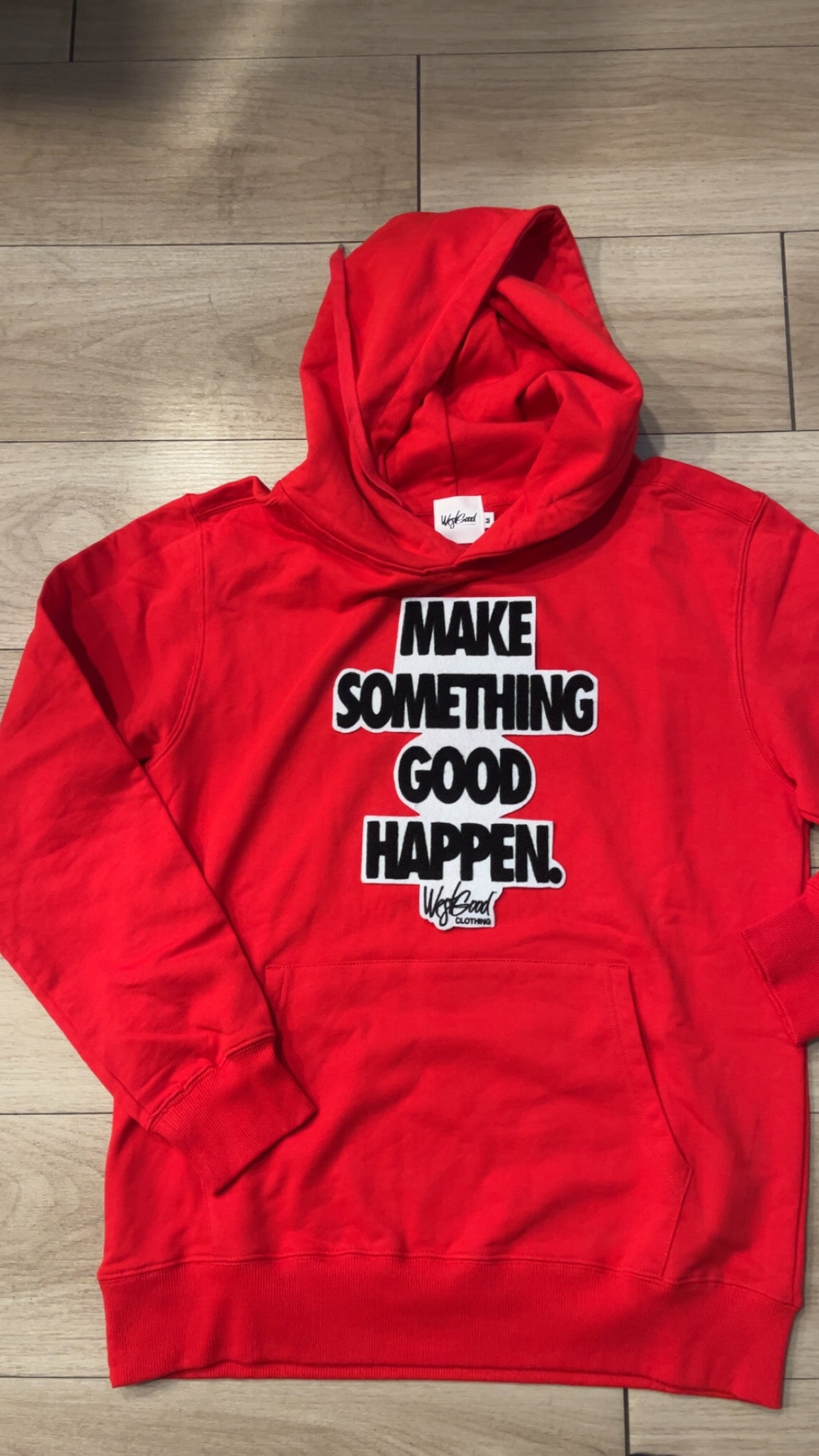 Make Something Good Happen Chenille Patch Hoodie