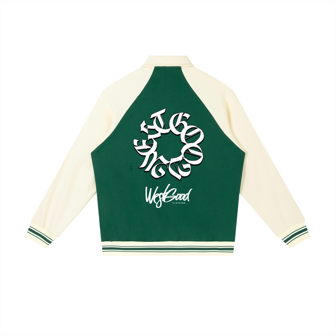 WESTGOOD20 Contrast Raglan Sleeve Baseball Jacket