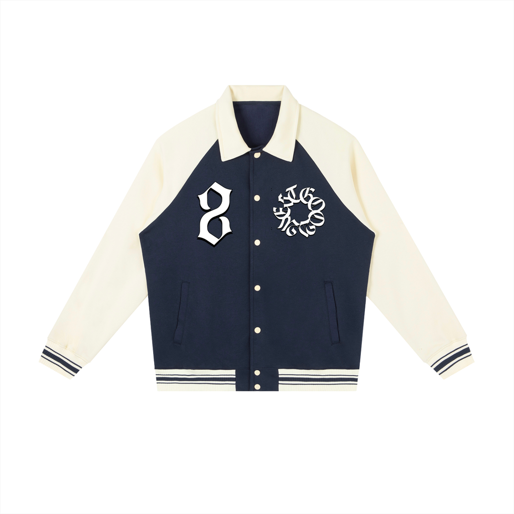 WESTGOOD20 Contrast Raglan Sleeve Baseball Jacket