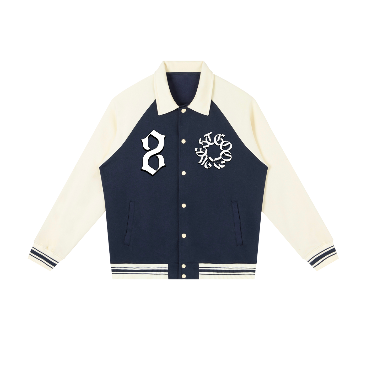 WESTGOOD20 Contrast Raglan Sleeve Baseball Jacket