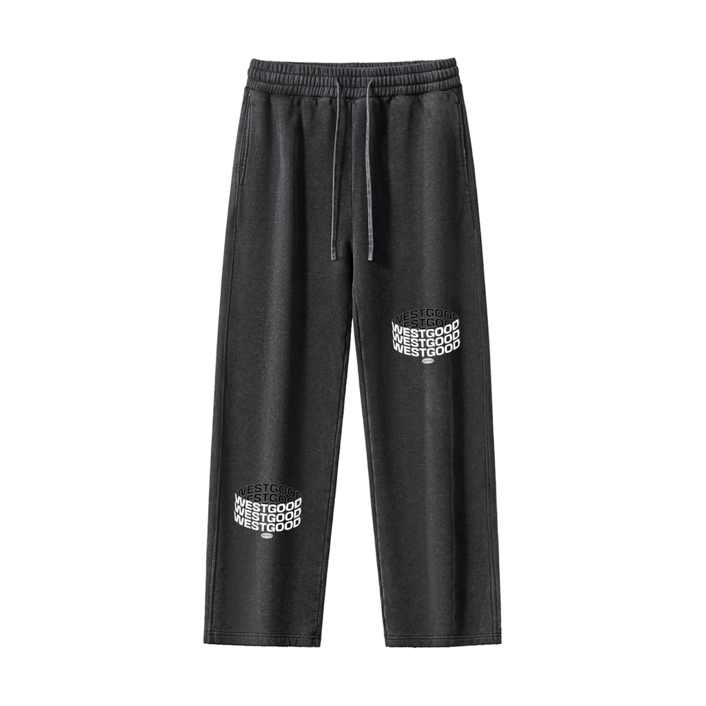 Frayed Enzyme Washed Fleece Sweatpants