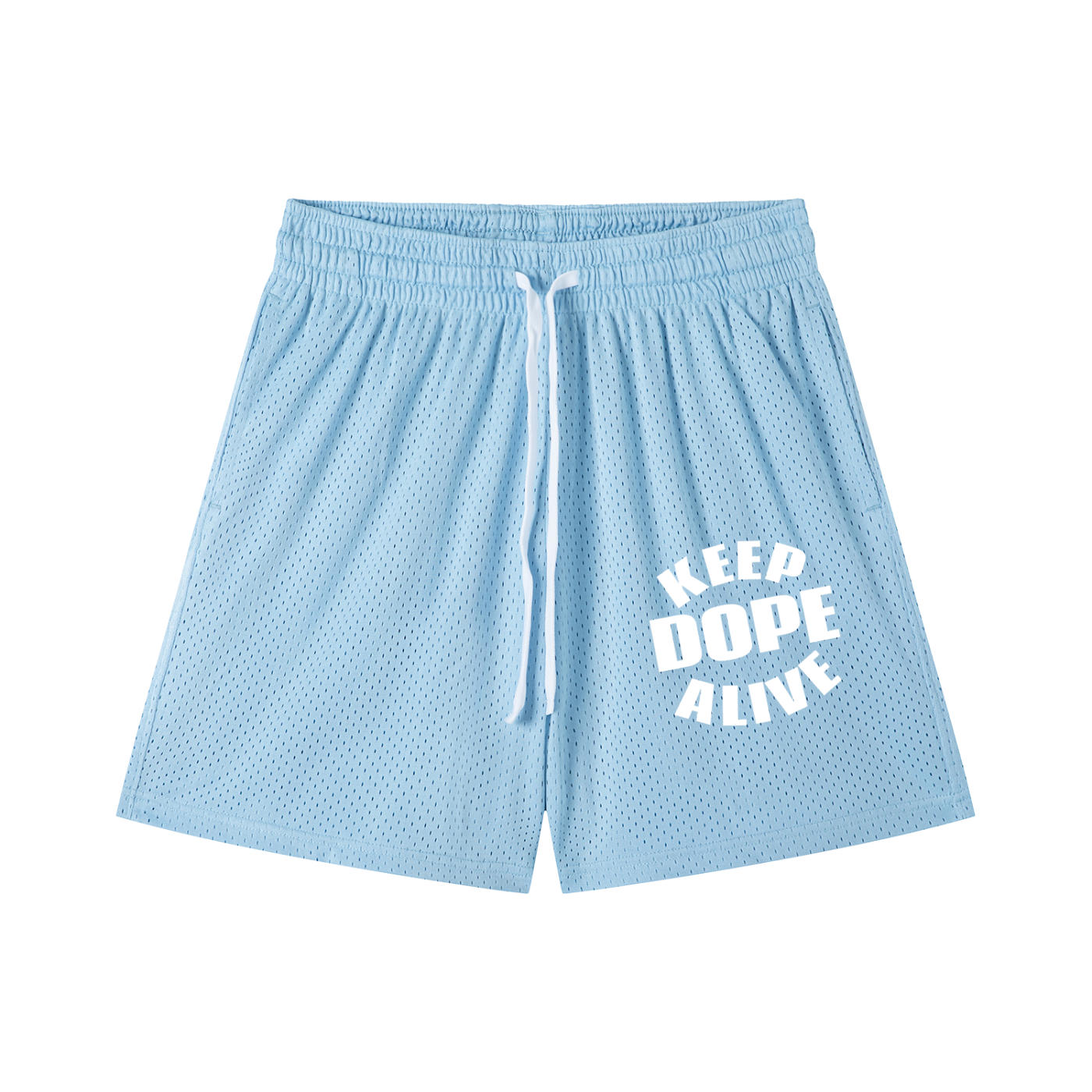 KEEP DOPE ALIVE Mesh Drawstring Shorts