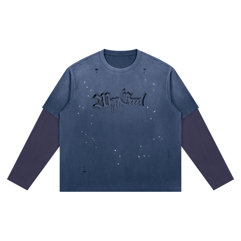 Unisex Vintage Wash Distressed Layer T-Shirt