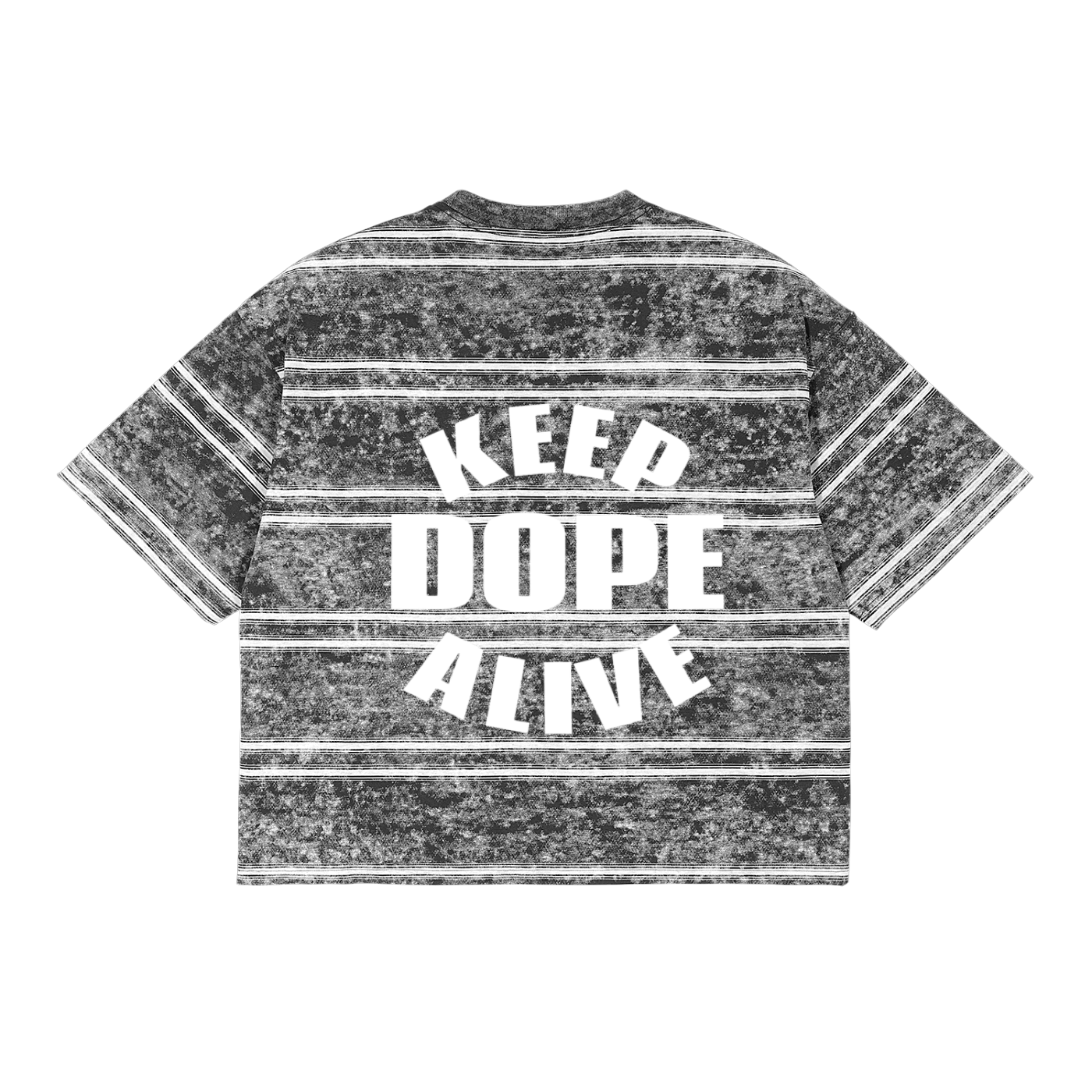 Snow Washed Striped Boxy T-Shirt
