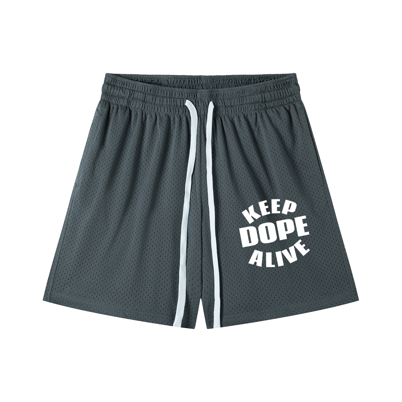 KEEP DOPE ALIVE Mesh Drawstring Shorts