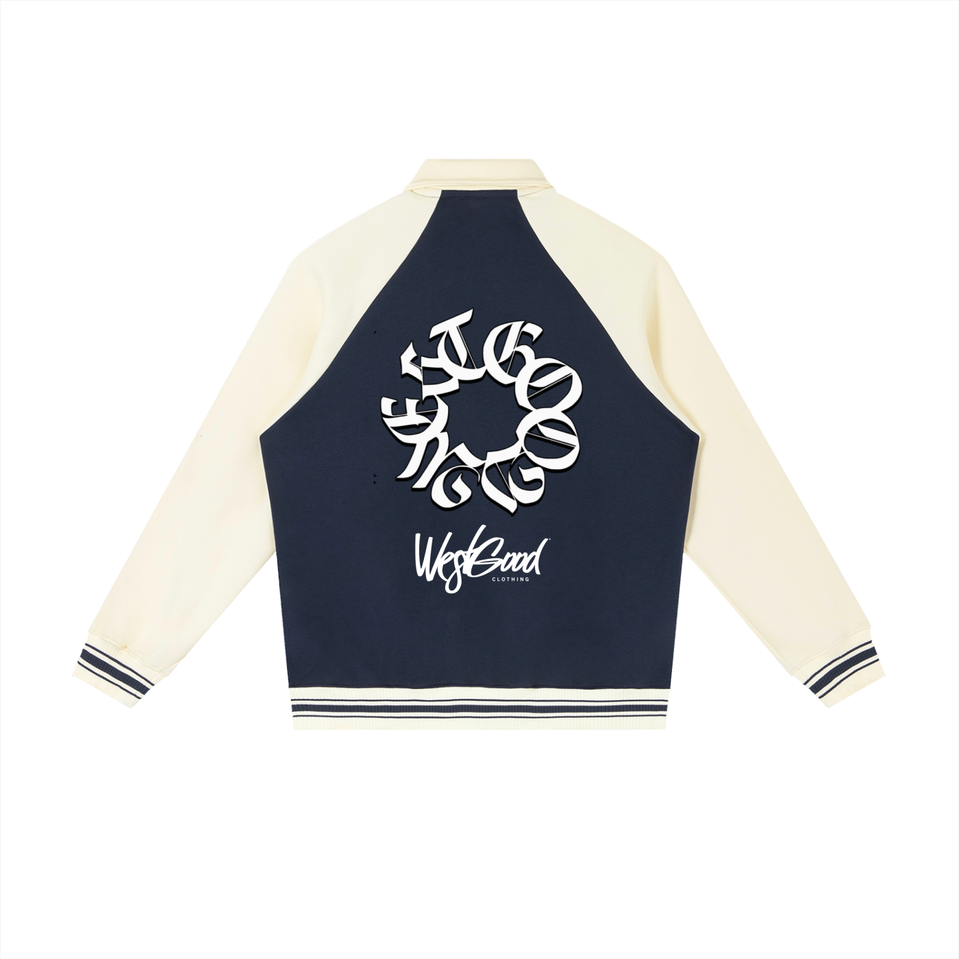 WESTGOOD20 Contrast Raglan Sleeve Baseball Jacket