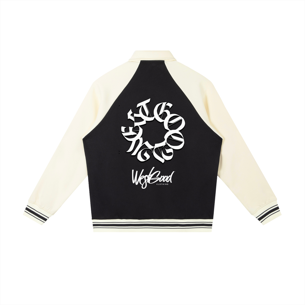 WESTGOOD20 Contrast Raglan Sleeve Baseball Jacket