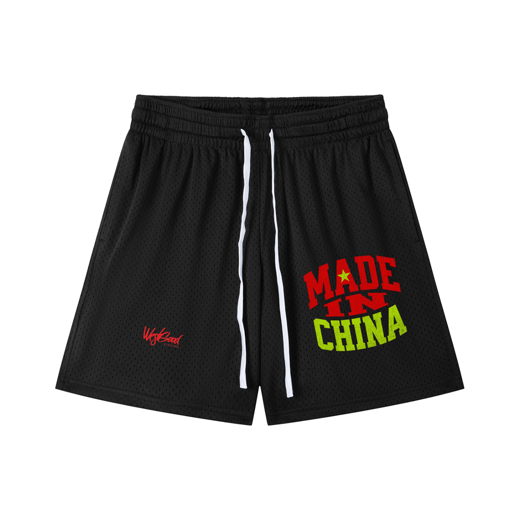 MADE IN CHINA Mesh Drawstring Shorts