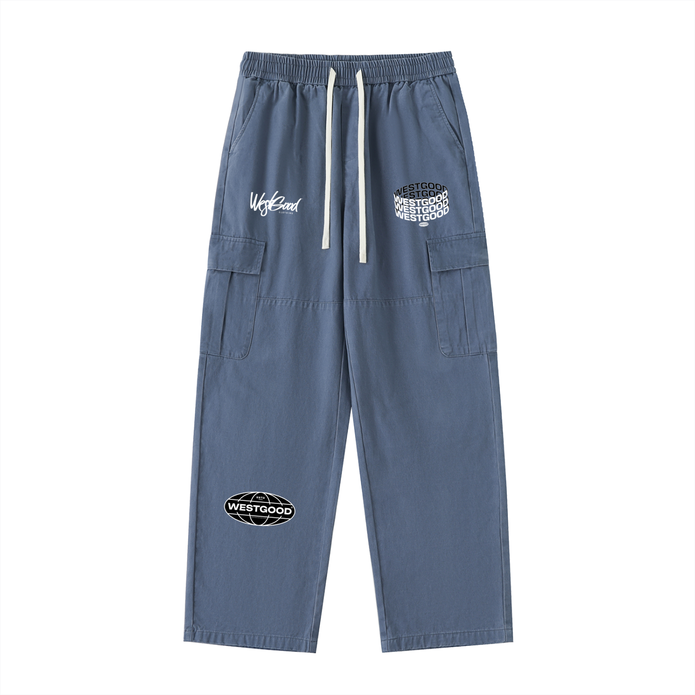 Drawstring Waist Straight-Leg Cargo Pants