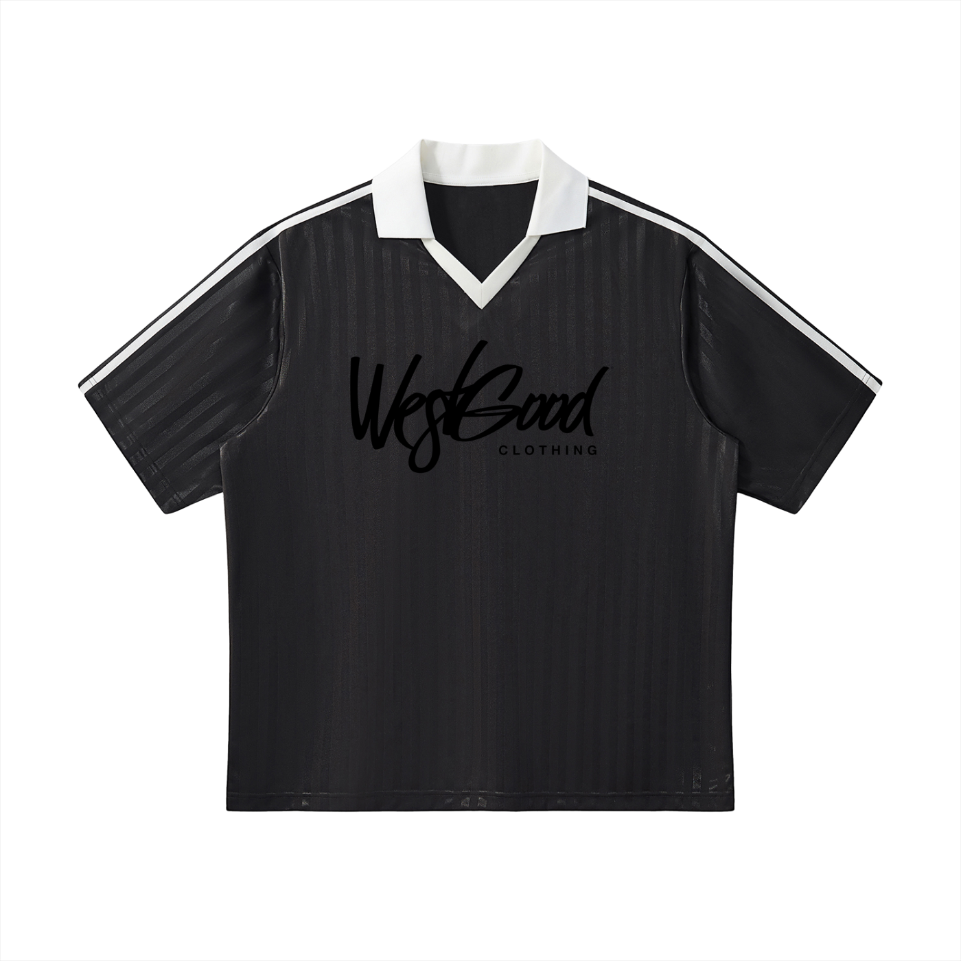 Contrast Collar Striped Soccer Jersey