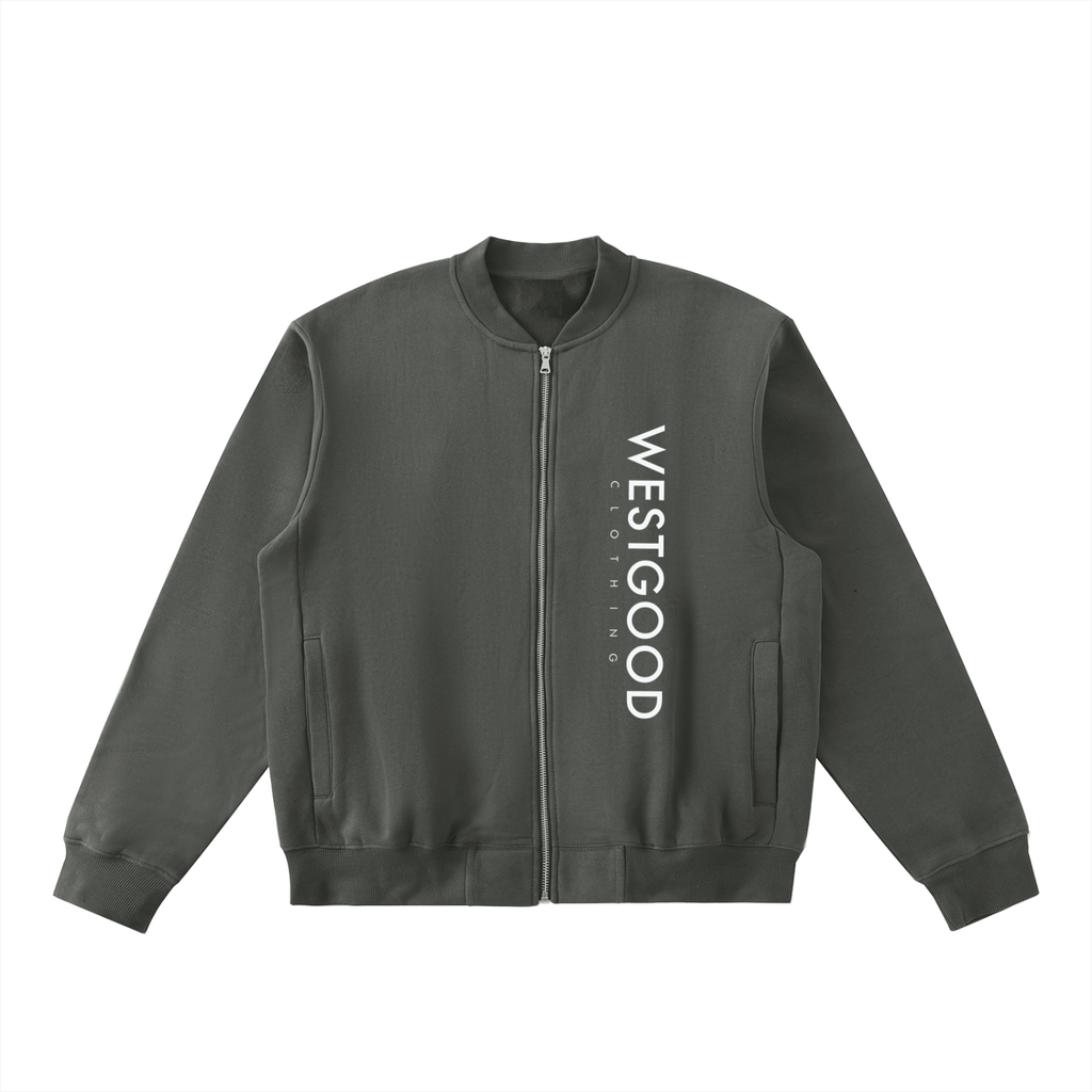 Essential Zip-Up Fleeced Varsity Jacket