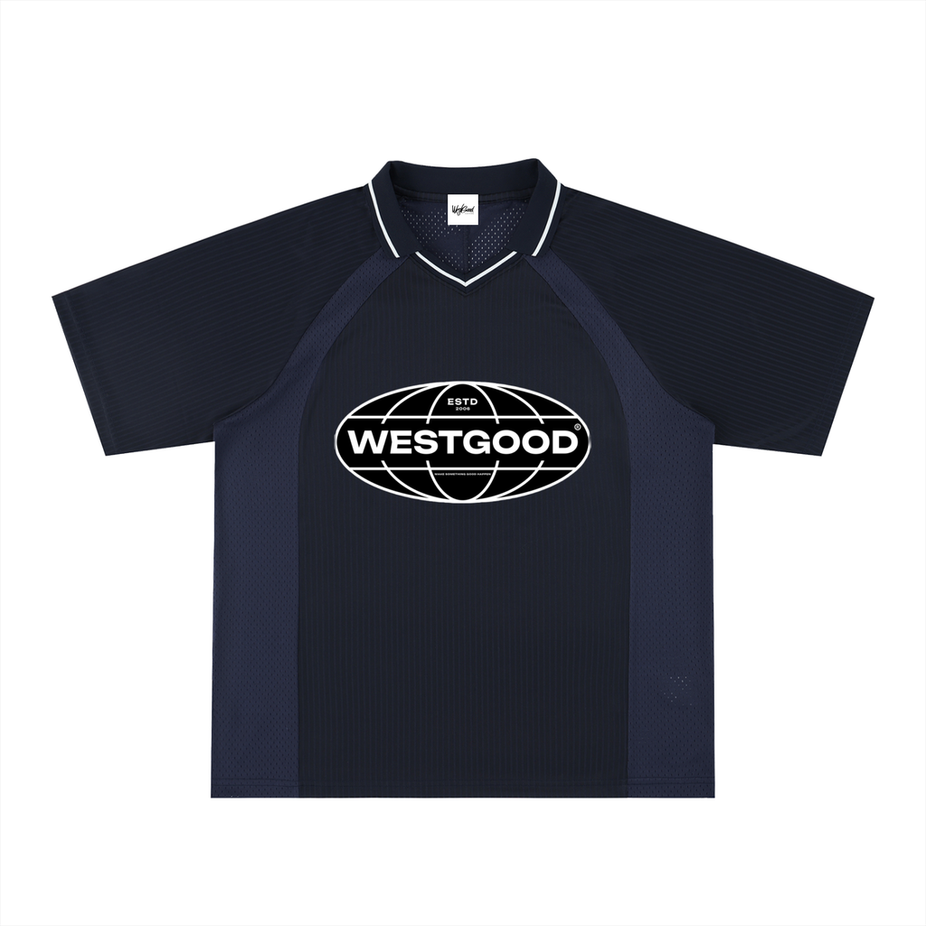Striped V-Neck Soccer Jersey