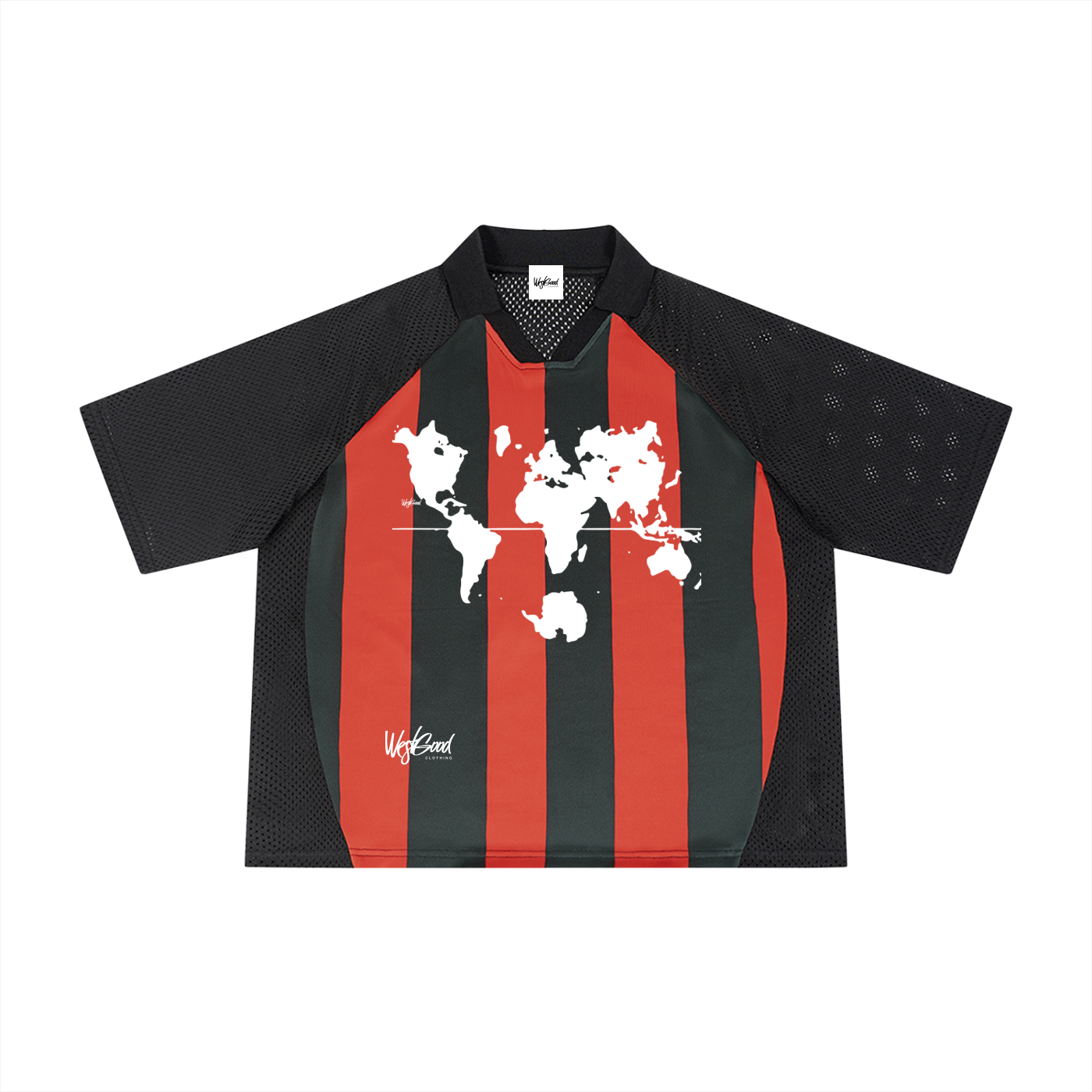 Unisex Striped Mesh Boxy Soccer Jersey