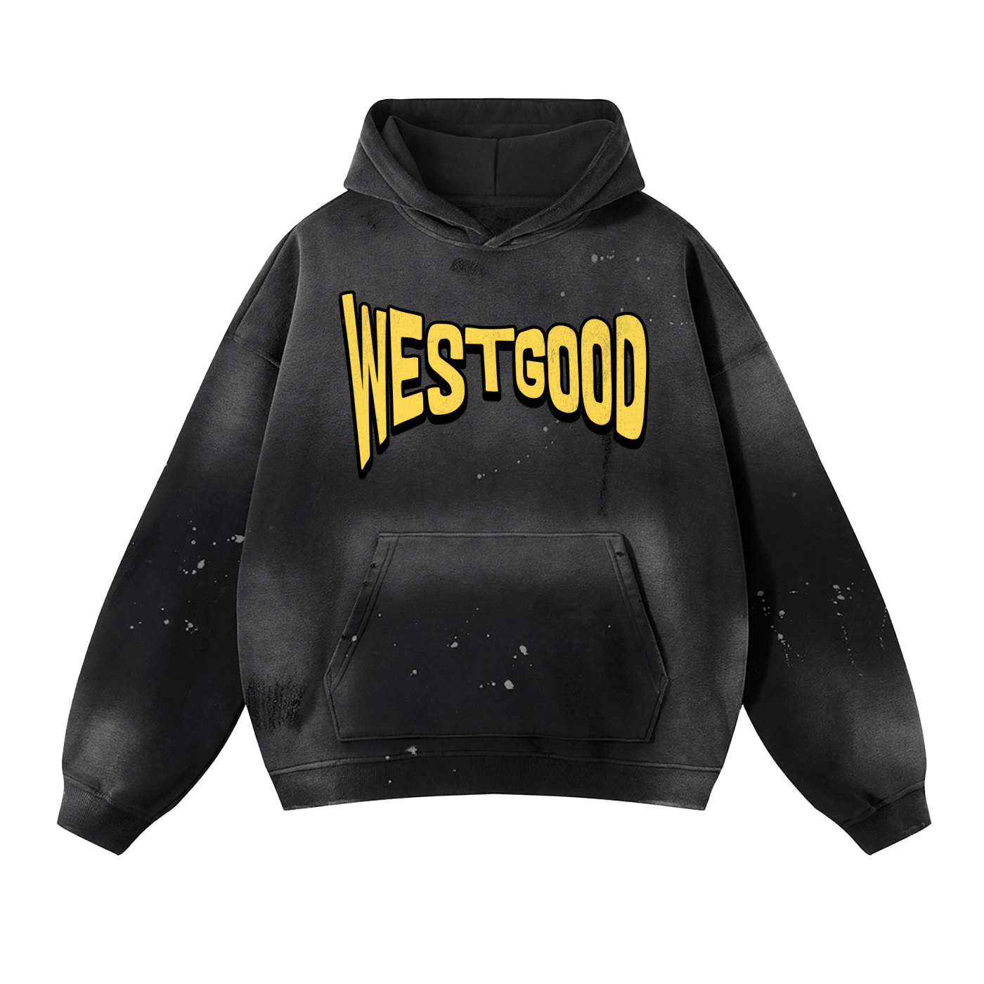 Vintage Washed Frayed Fleece Hoodie