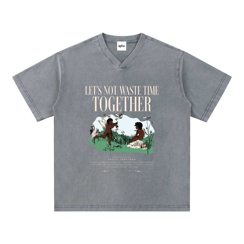 Let's Not Waste Time Together V-Neck Cotton T-Shirt