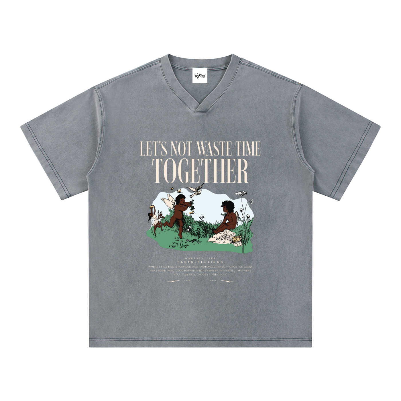Let's Not Waste Time Together V-Neck Cotton T-Shirt