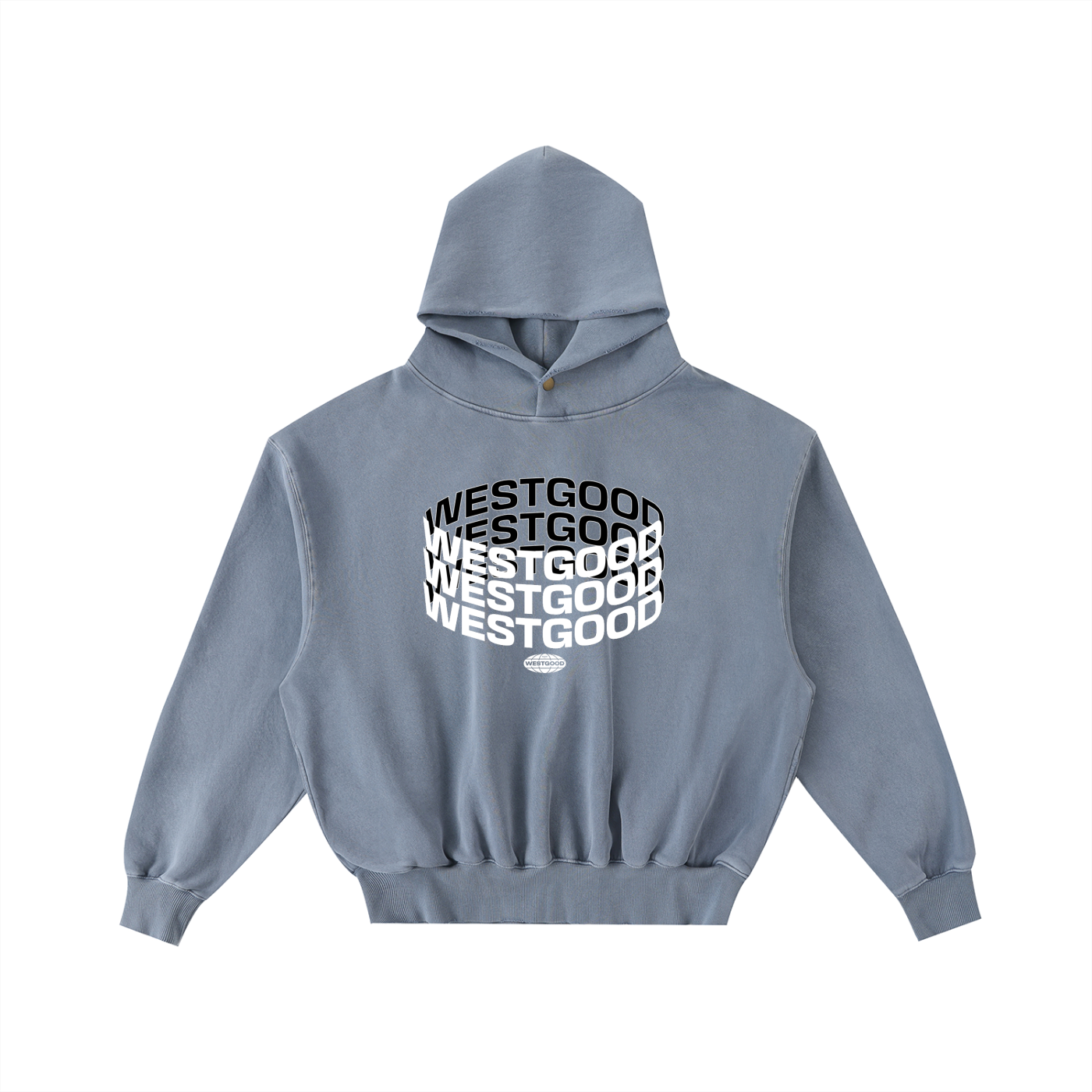 WESTGOOD 3D Frayed Enzyme Washed Fleece Hoodie