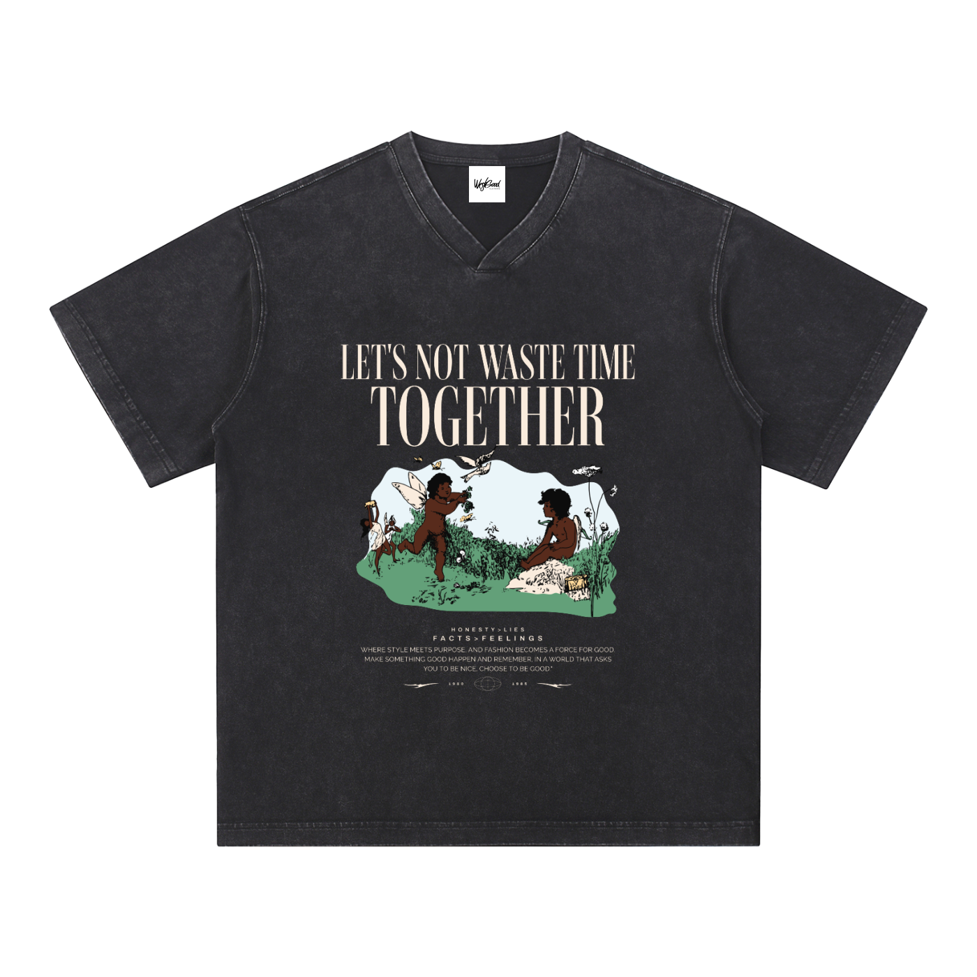 Let's Not Waste Time Together V-Neck Cotton T-Shirt