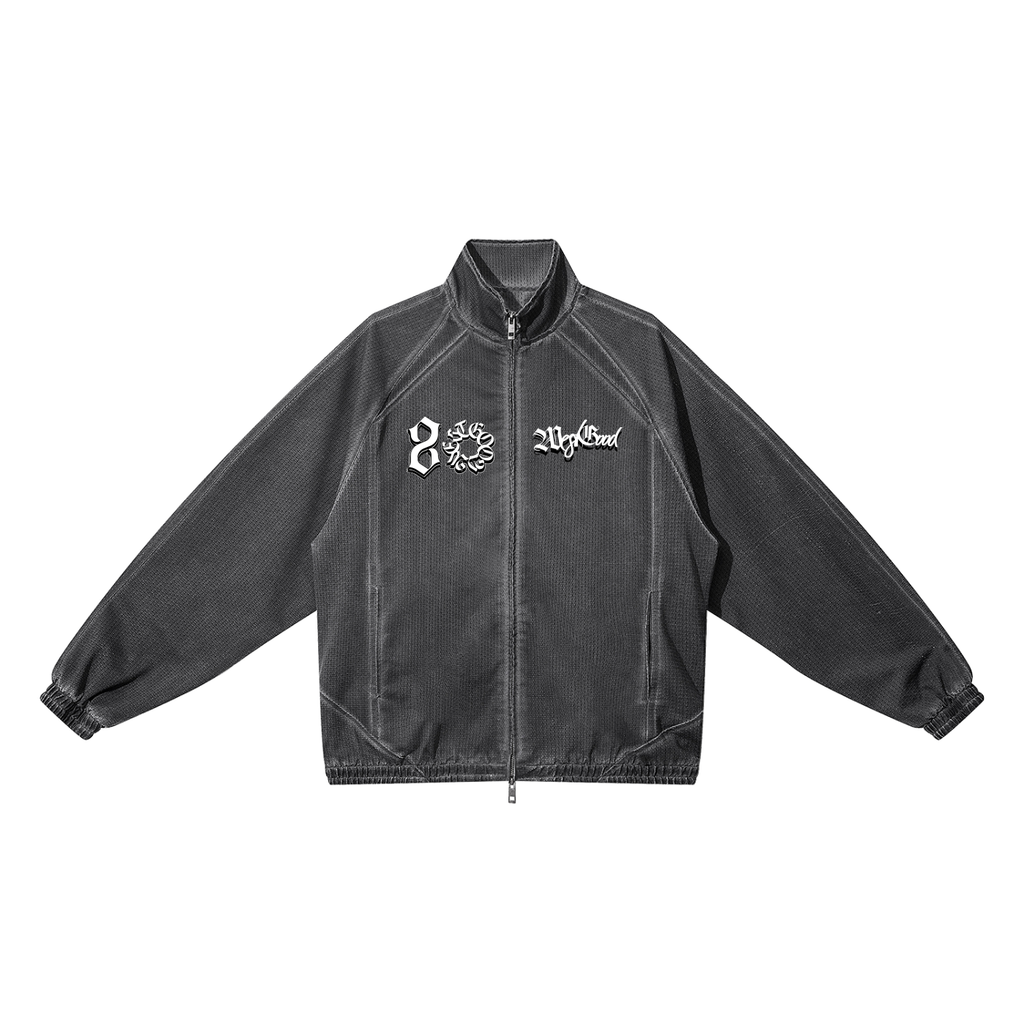 Unisex Vintage Wash Full Zip Mesh Jacket