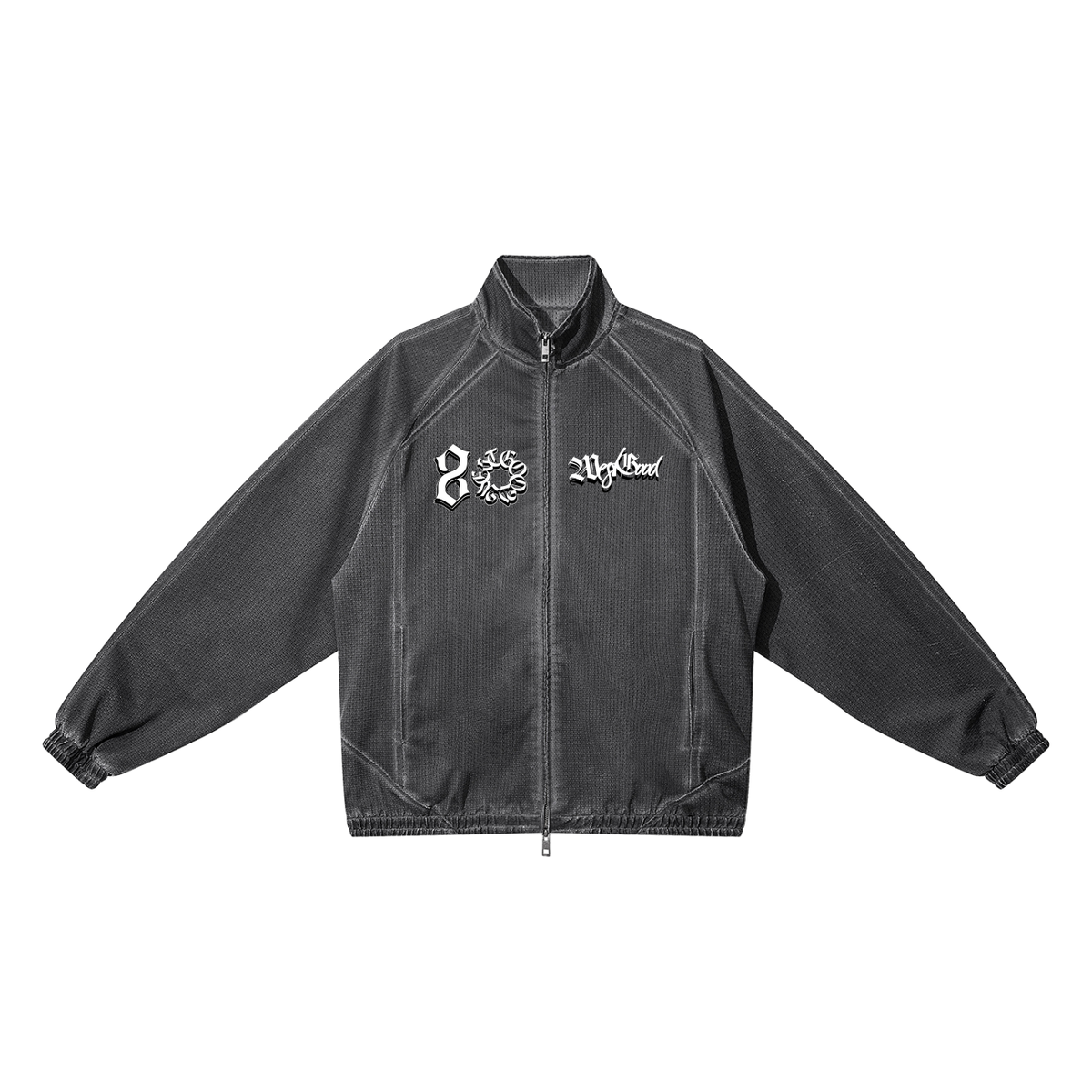Unisex Vintage Wash Full Zip Mesh Jacket