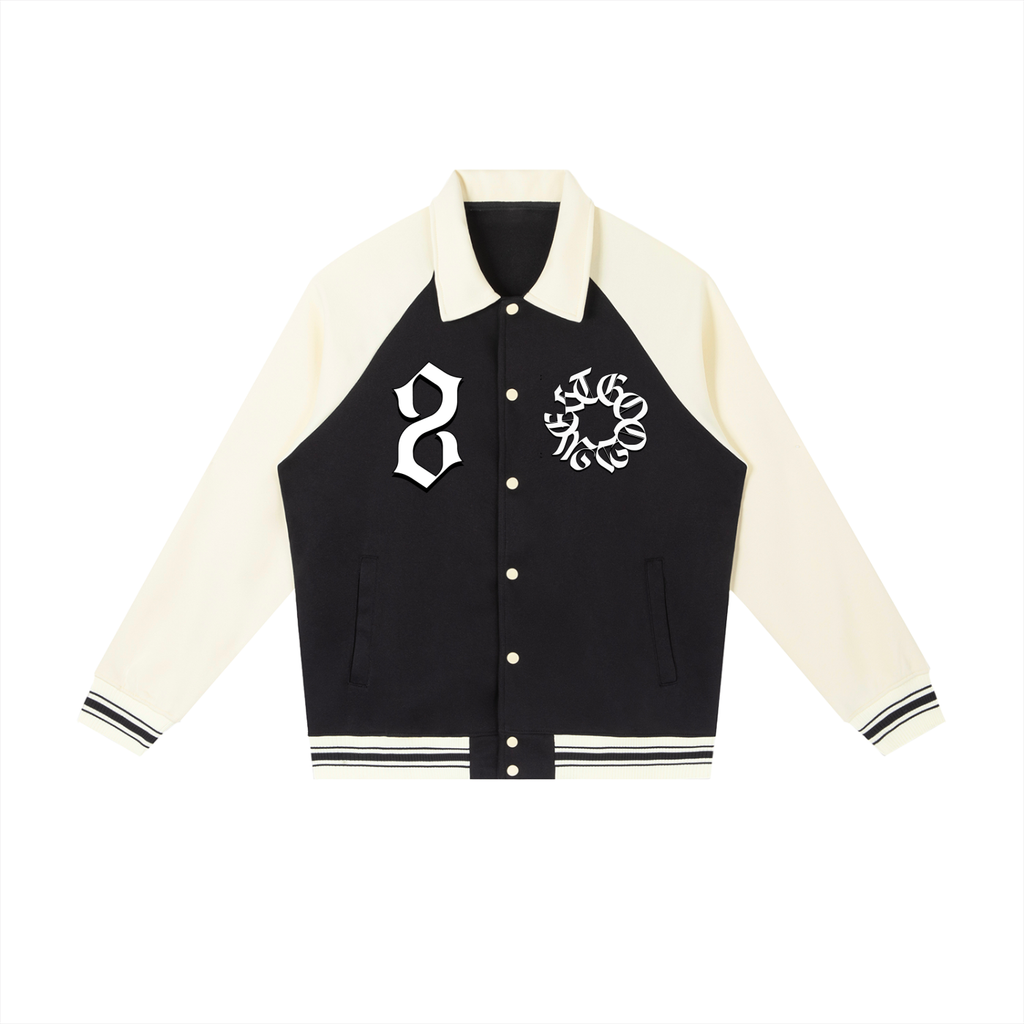 WESTGOOD20 Contrast Raglan Sleeve Baseball Jacket