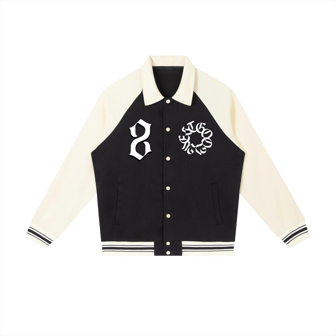 WESTGOOD20 Contrast Raglan Sleeve Baseball Jacket