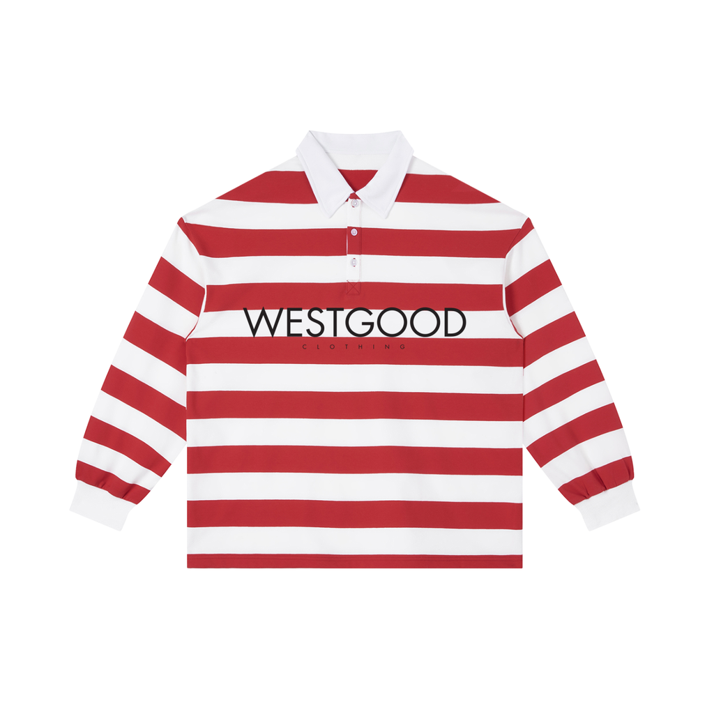 WESTGOOD Color Block Stripe Polo Shirt