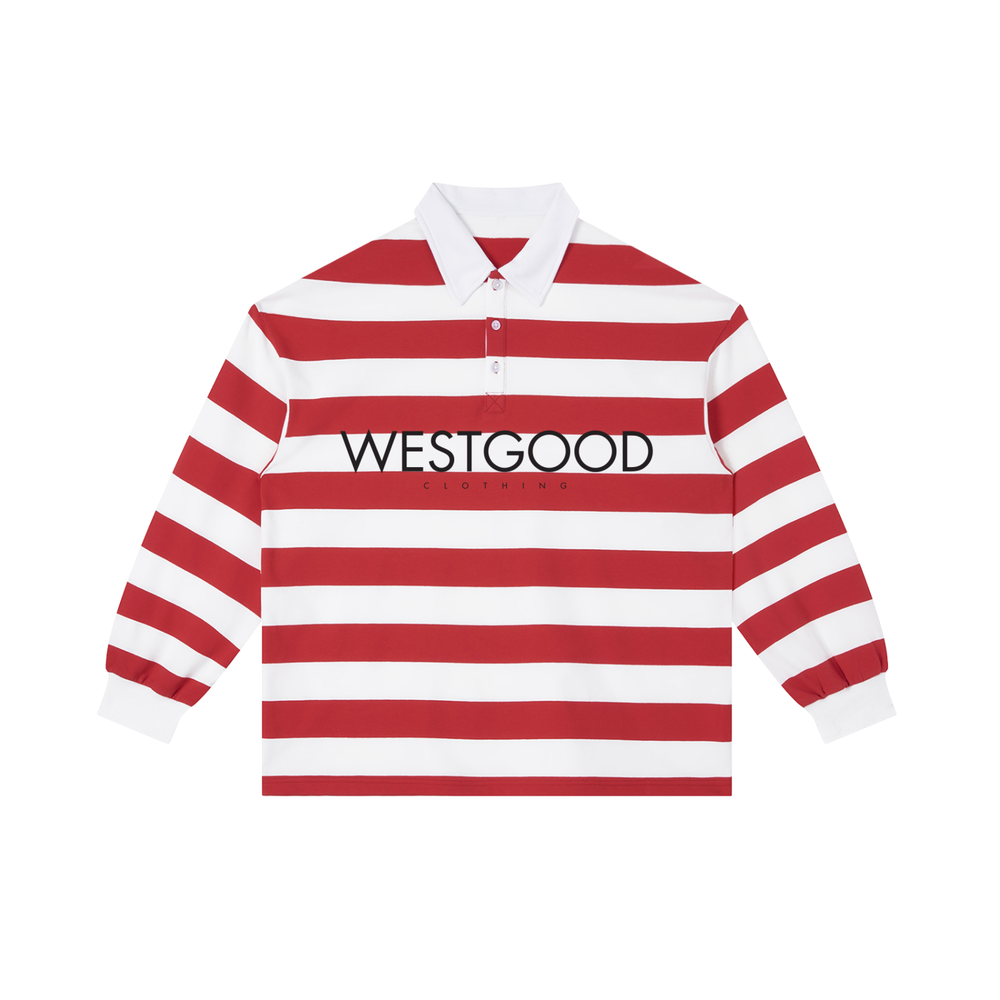 WESTGOOD Color Block Stripe Polo Shirt