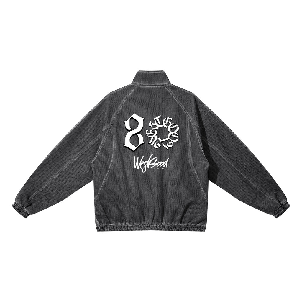 Unisex Vintage Wash Full Zip Mesh Jacket