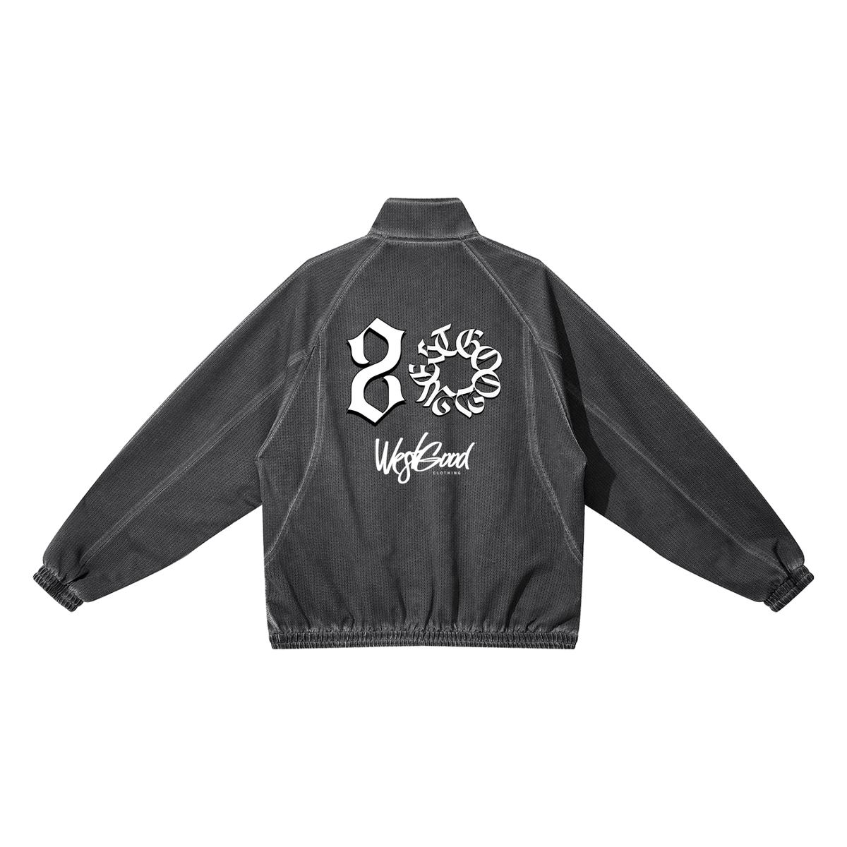 Unisex Vintage Wash Full Zip Mesh Jacket