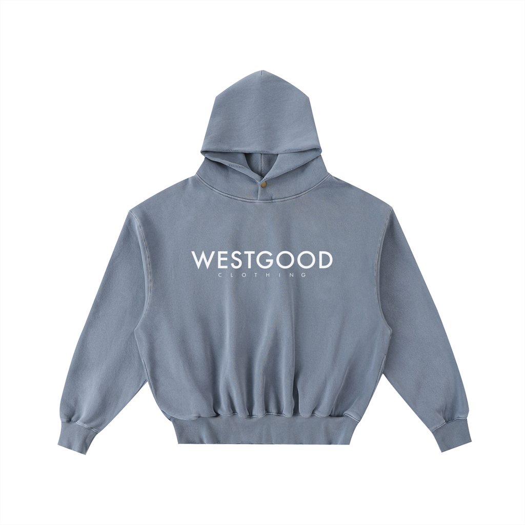 Frayed Enzyme Washed Fleece Hoodie