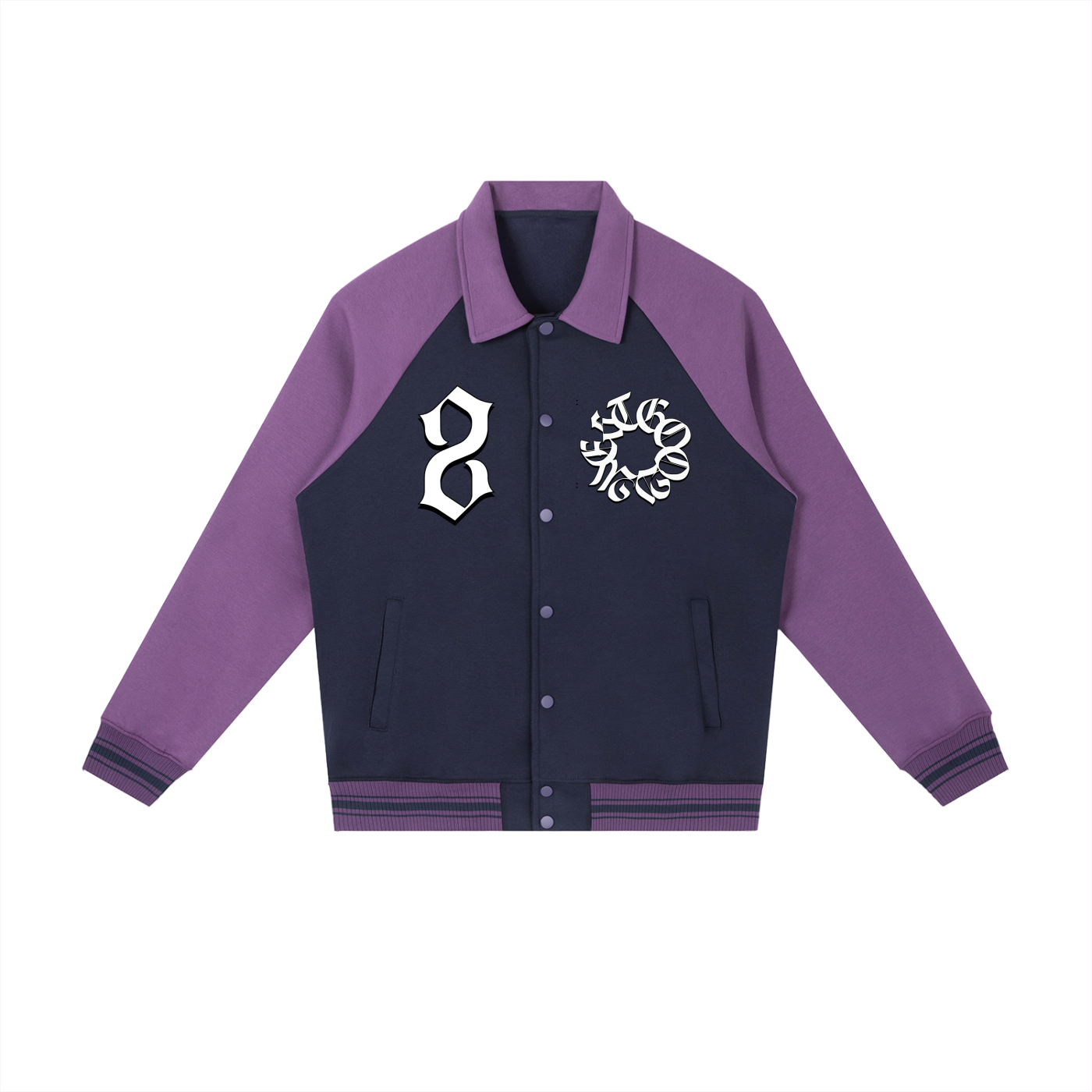WESTGOOD20 Contrast Raglan Sleeve Baseball Jacket