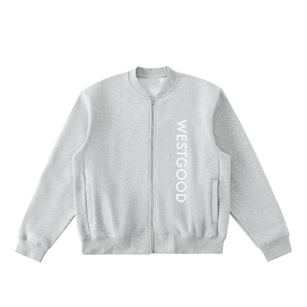 Essential Zip-Up Fleeced Varsity Jacket