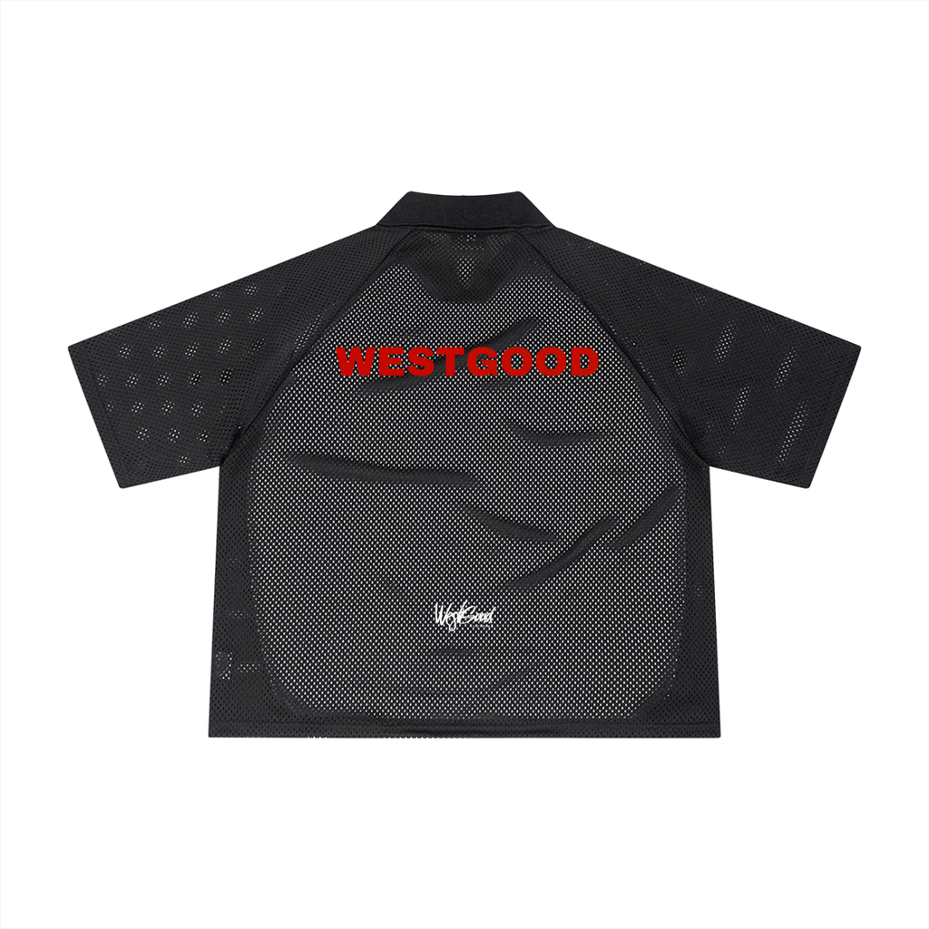 Unisex Striped Mesh Boxy Soccer Jersey